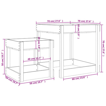 vidaXL Tables à sable 2 pcs bois de pin massif