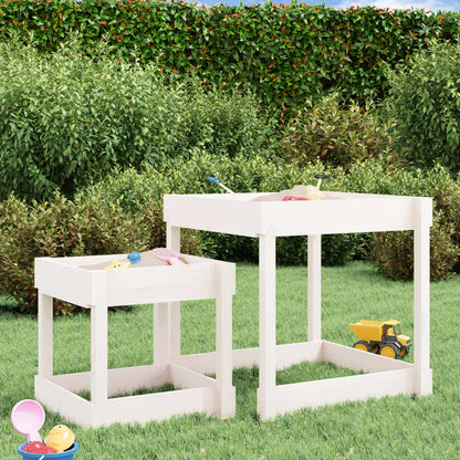 vidaXL Tables à sable 2 pcs blanc bois de pin massif