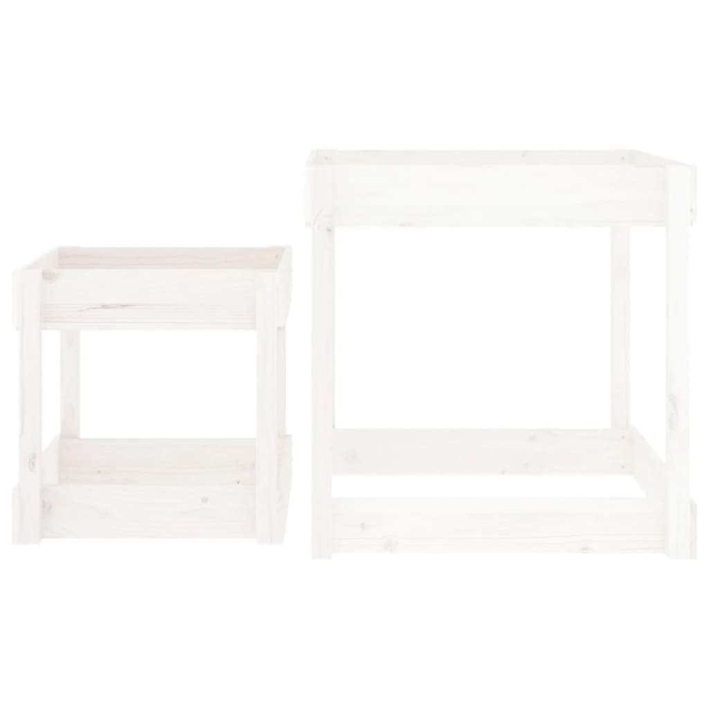 vidaXL Tables à sable 2 pcs blanc bois de pin massif