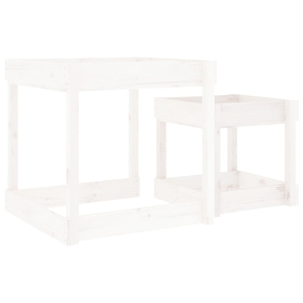 vidaXL Tables à sable 2 pcs blanc bois de pin massif