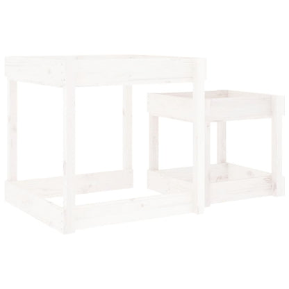 vidaXL Tables à sable 2 pcs blanc bois de pin massif