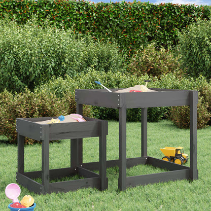 vidaXL Tables à sable 2 pcs gris bois de pin massif