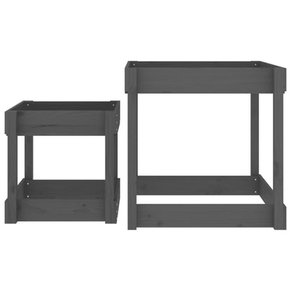 vidaXL Tables à sable 2 pcs gris bois de pin massif