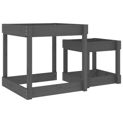 vidaXL Tables à sable 2 pcs gris bois de pin massif