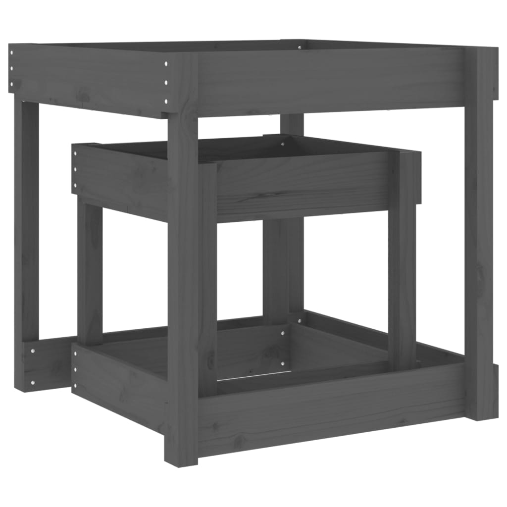 vidaXL Tables à sable 2 pcs gris bois de pin massif