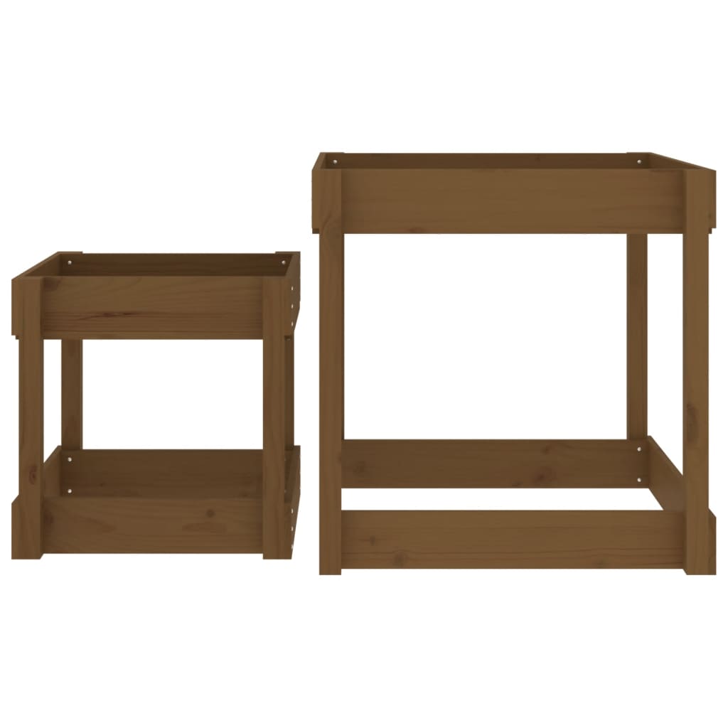 vidaXL Tables à sable 2 pcs marron miel bois de pin massif