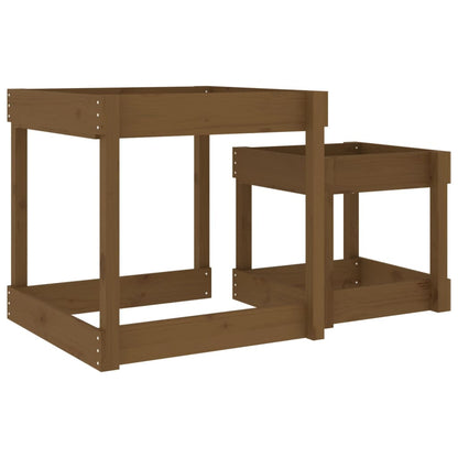 vidaXL Tables à sable 2 pcs marron miel bois de pin massif