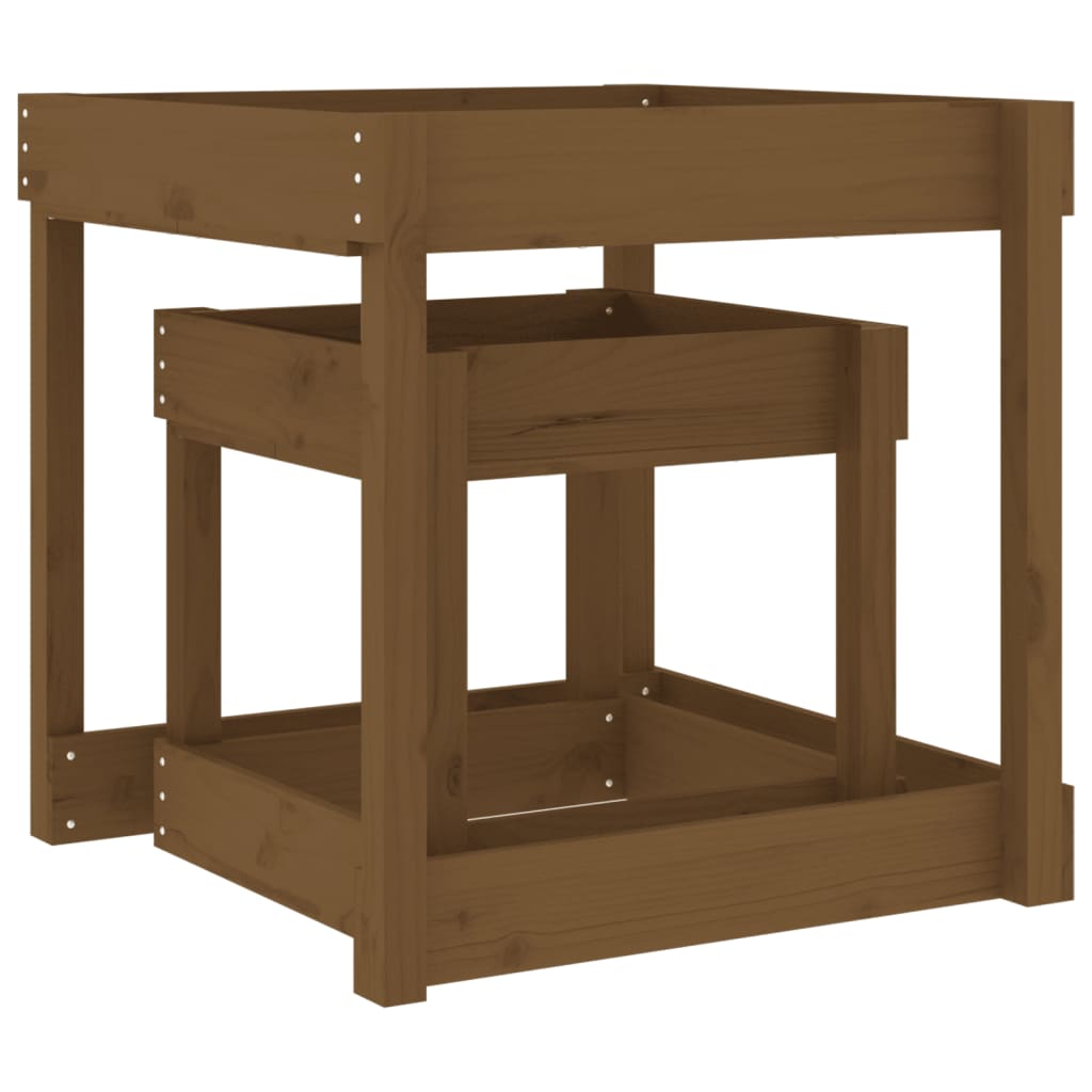 vidaXL Tables à sable 2 pcs marron miel bois de pin massif