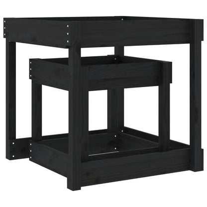 vidaXL Tables à sable 2 pcs noir bois de pin massif