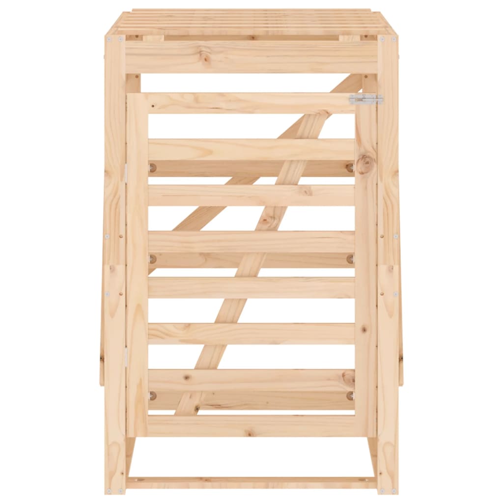 vidaXL Abri pour poubelle sur roulettes 84x90x128,5 cm bois massif pin