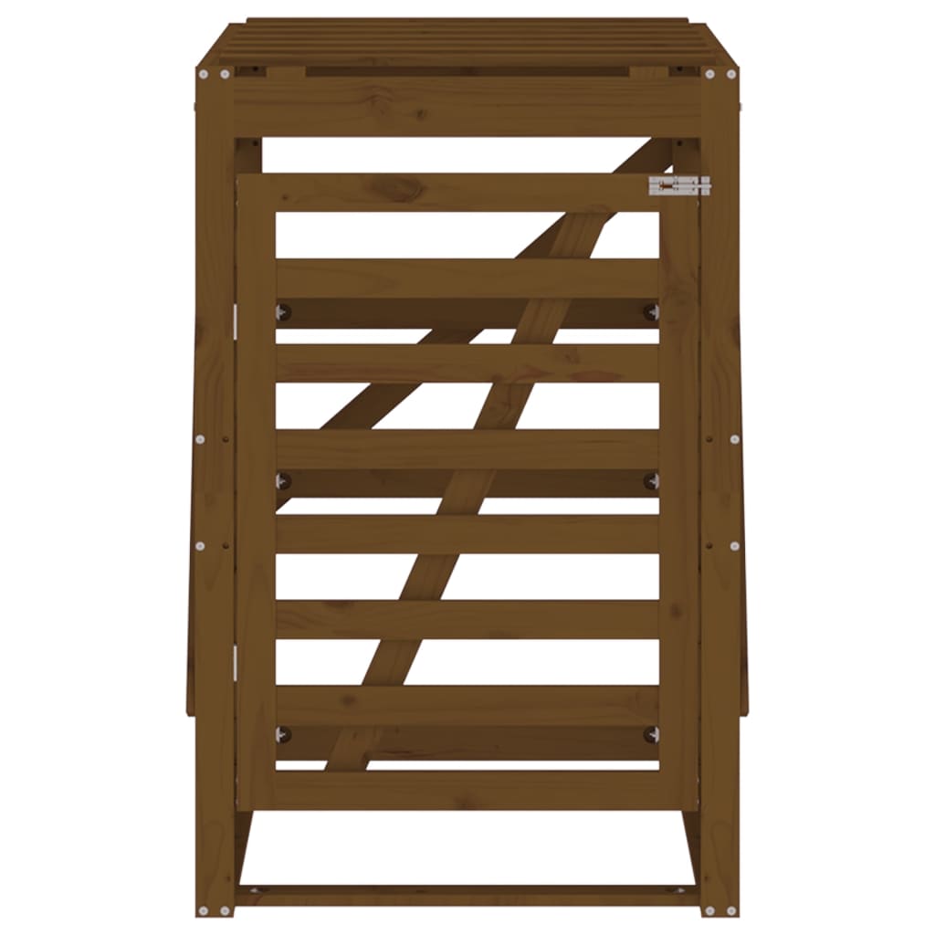 vidaXL Abri pour poubelle sur roulettes marron miel bois massif de pin