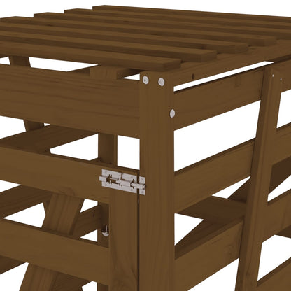 vidaXL Abri pour poubelle sur roulettes marron miel bois massif de pin