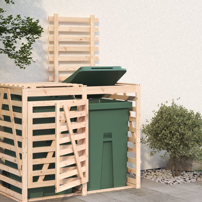 vidaXL Extension d'abri pour poubelle sur roulettes bois massif pin