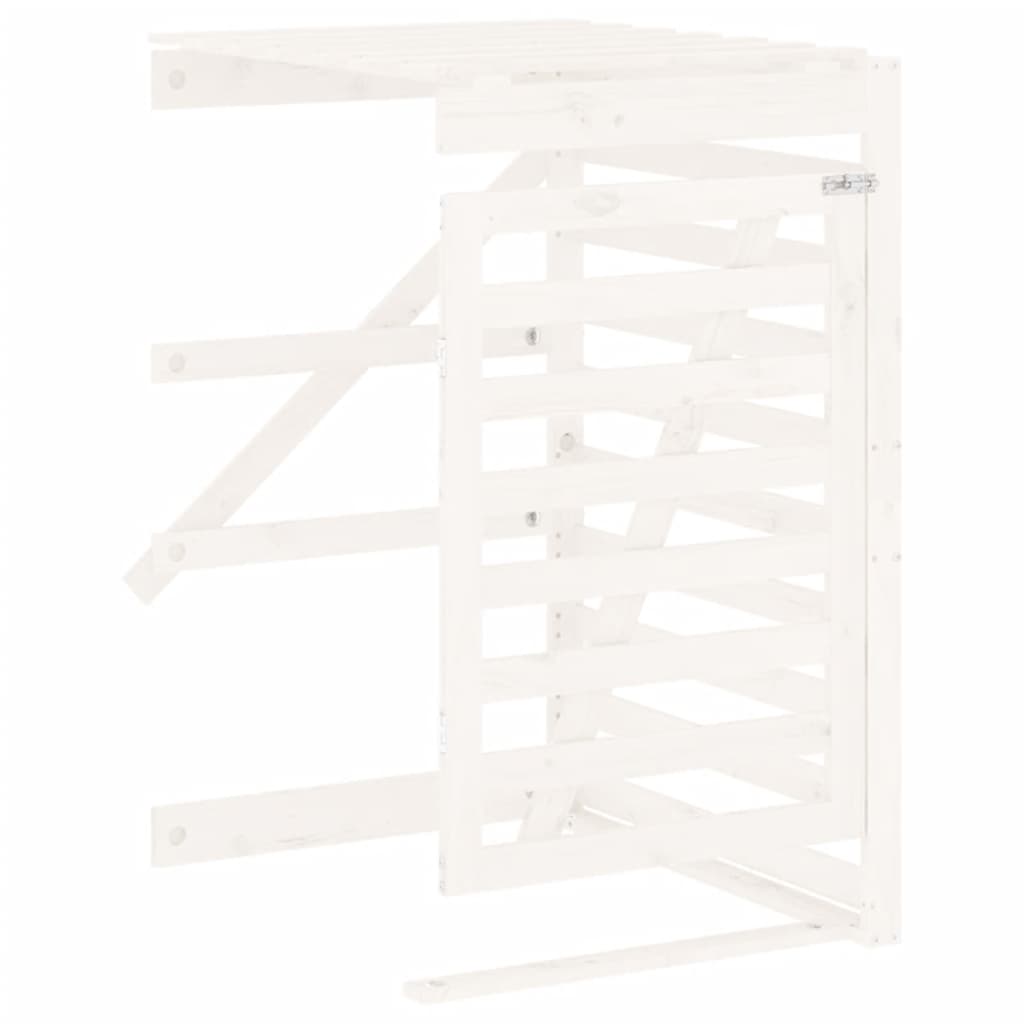 vidaXL Extension d'abri de poubelle sur roulettes blanc pin massif