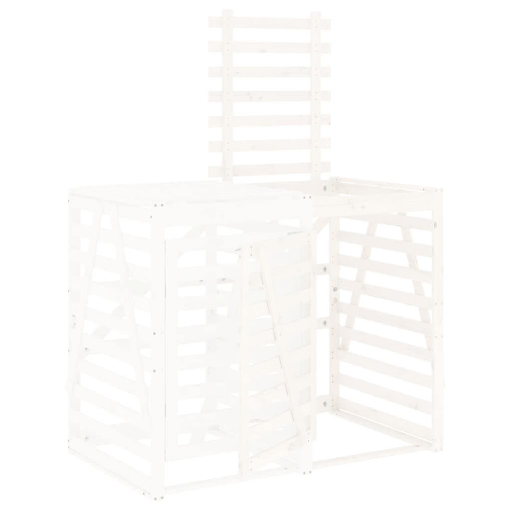vidaXL Extension d'abri de poubelle sur roulettes blanc pin massif