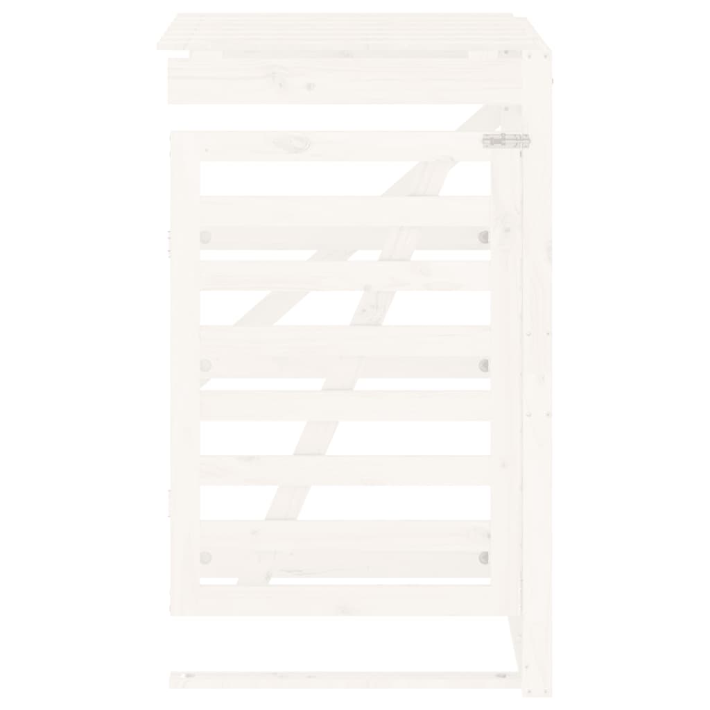 vidaXL Extension d'abri de poubelle sur roulettes blanc pin massif