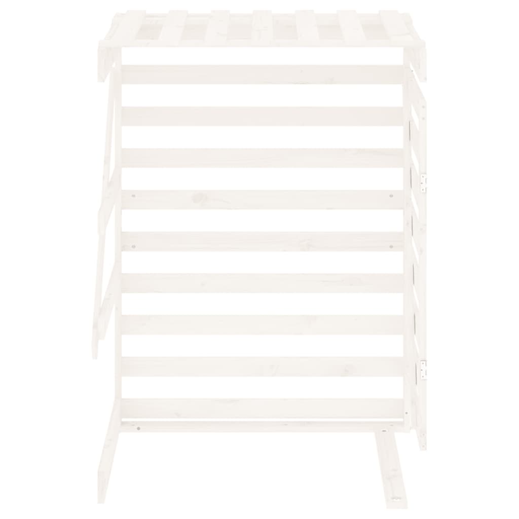 vidaXL Extension d'abri de poubelle sur roulettes blanc pin massif