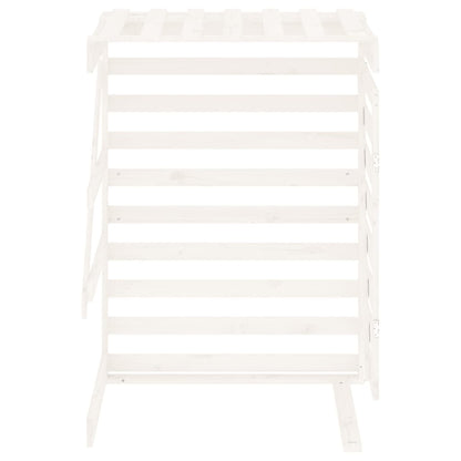 vidaXL Extension d'abri de poubelle sur roulettes blanc pin massif