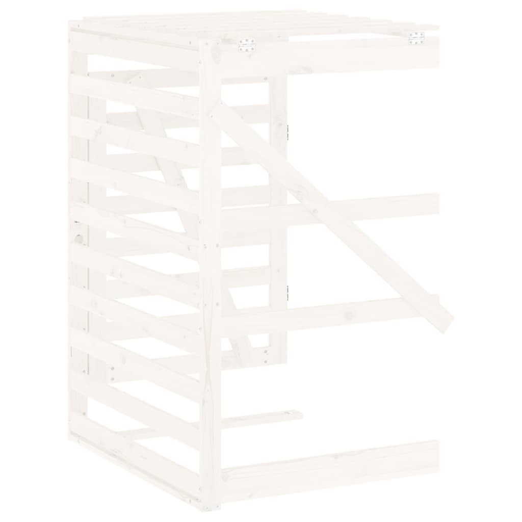 vidaXL Extension d'abri de poubelle sur roulettes blanc pin massif