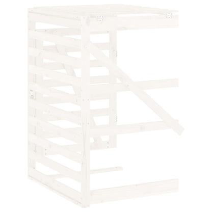 vidaXL Extension d'abri de poubelle sur roulettes blanc pin massif