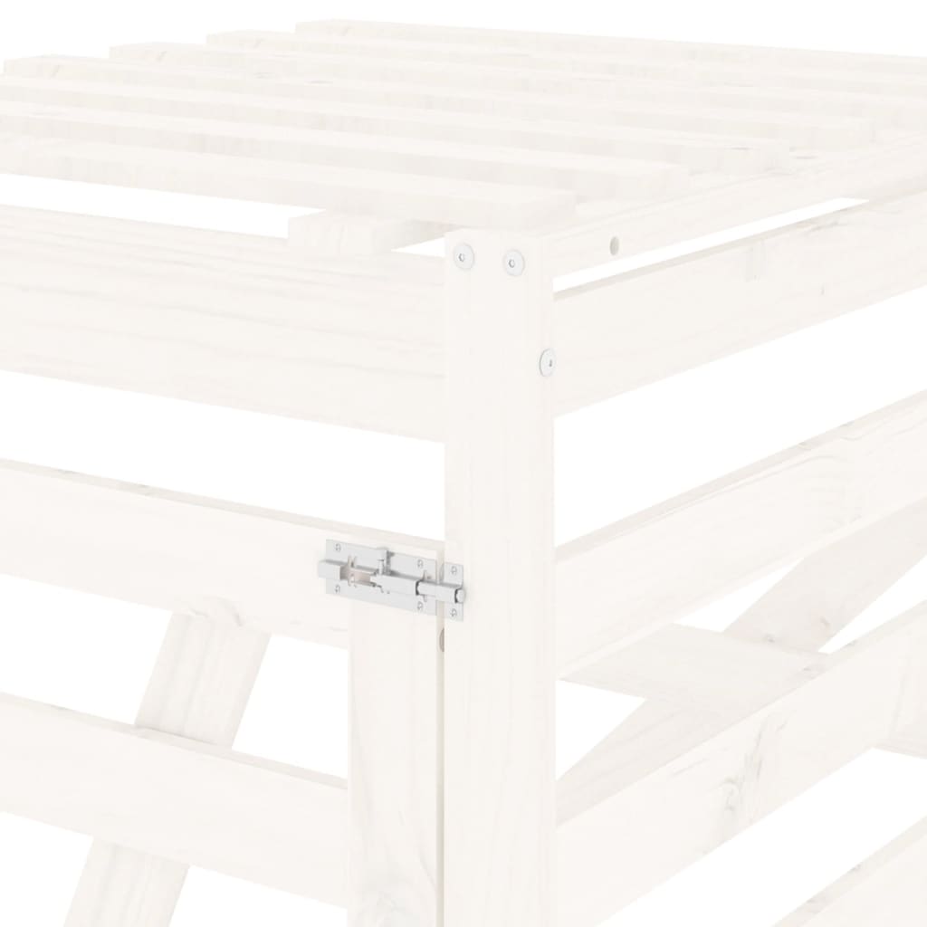 vidaXL Extension d'abri de poubelle sur roulettes blanc pin massif