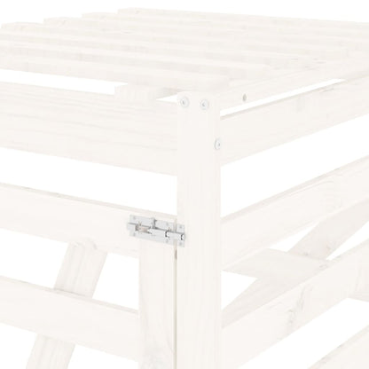 vidaXL Extension d'abri de poubelle sur roulettes blanc pin massif