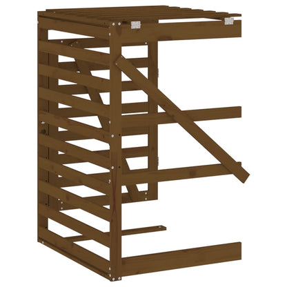 vidaXL Extension d'abri de poubelle sur roulettes brun miel bois pin