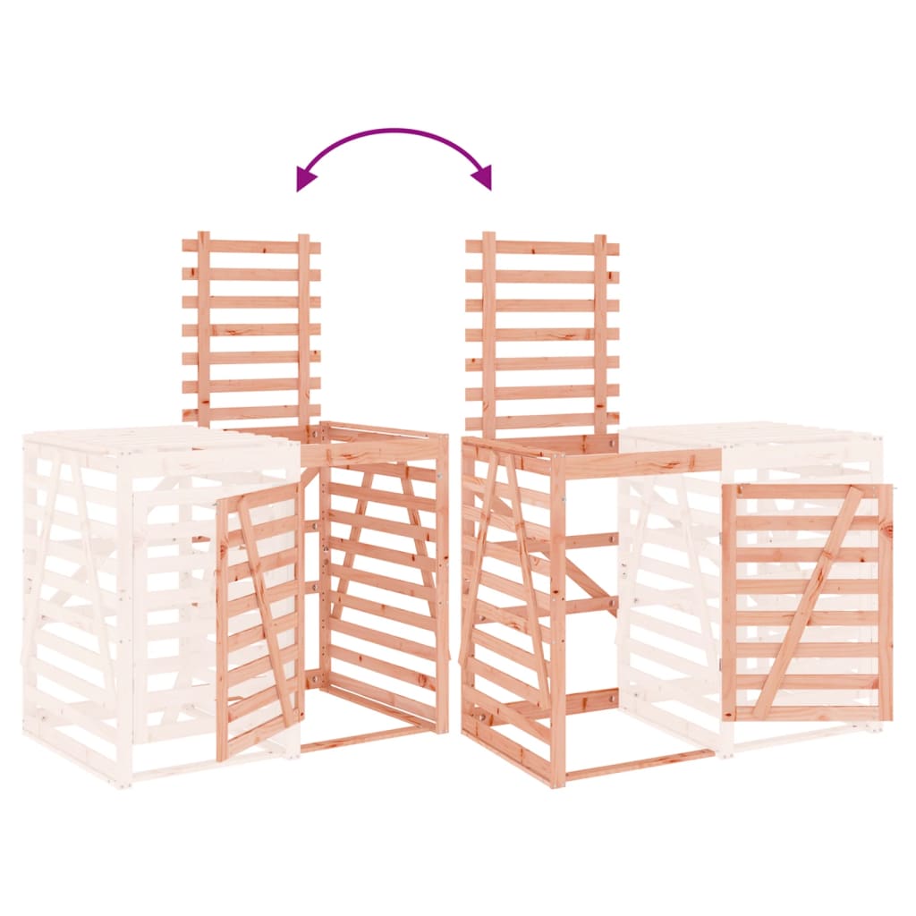vidaXL Extension d'abri de poubelle sur roulettes bois Douglas massif