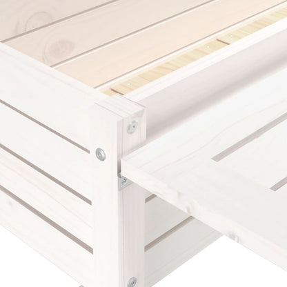 vidaXL Jardinière de jardin avec plateau pliant blanc bois pin massif
