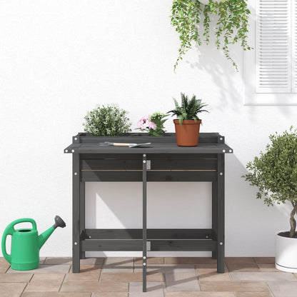 vidaXL Jardinière de jardin avec dessus pliable gris bois pin massif