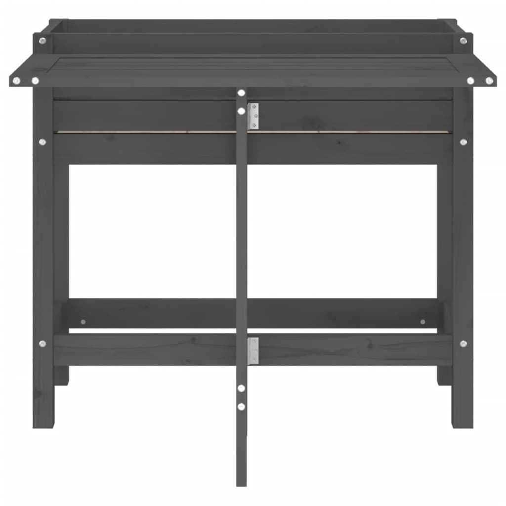 vidaXL Jardinière de jardin avec dessus pliable gris bois pin massif