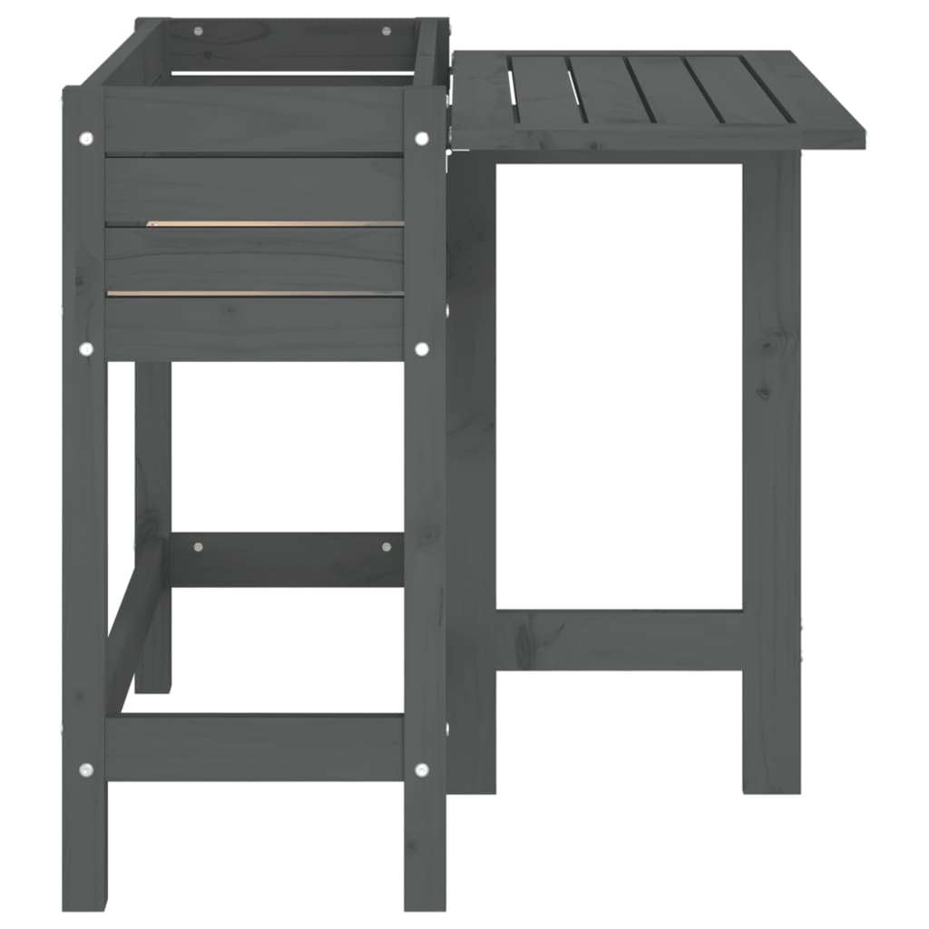 vidaXL Jardinière de jardin avec dessus pliable gris bois pin massif