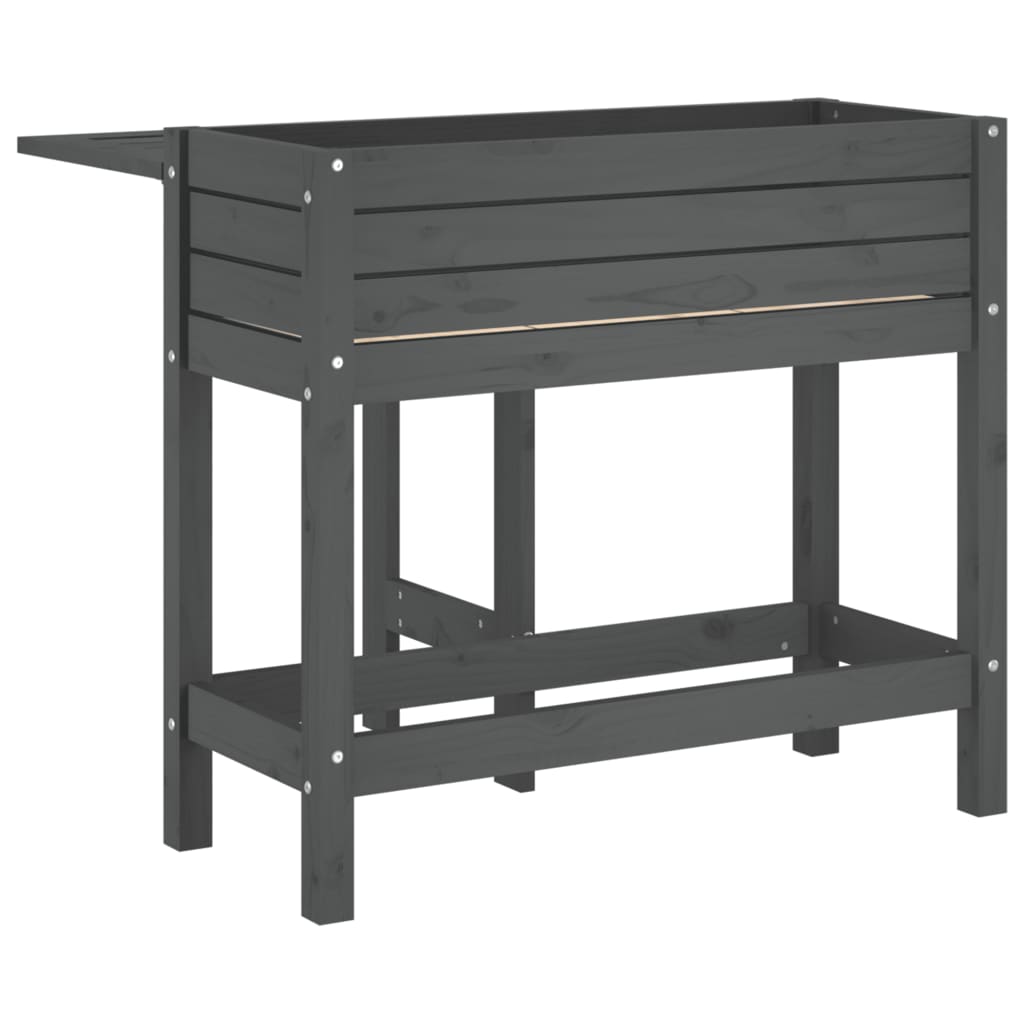 vidaXL Jardinière de jardin avec dessus pliable gris bois pin massif