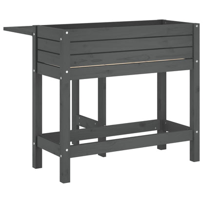 vidaXL Jardinière de jardin avec dessus pliable gris bois pin massif