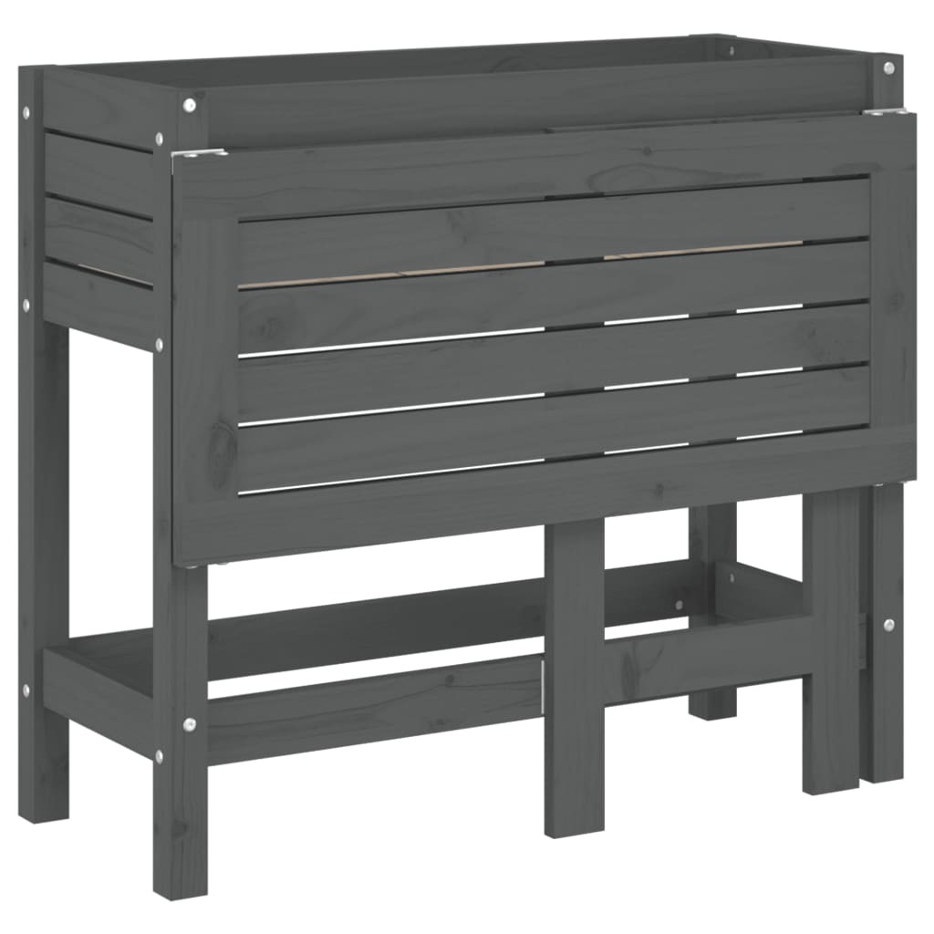 vidaXL Jardinière de jardin avec dessus pliable gris bois pin massif