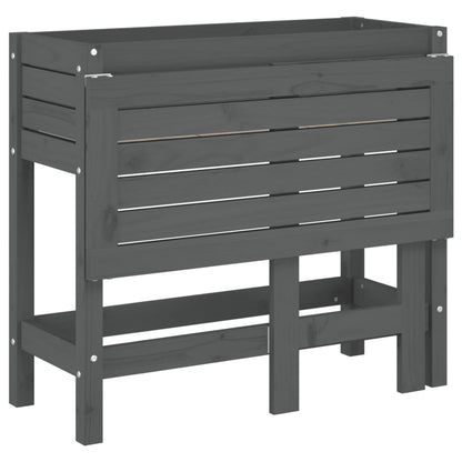vidaXL Jardinière de jardin avec dessus pliable gris bois pin massif