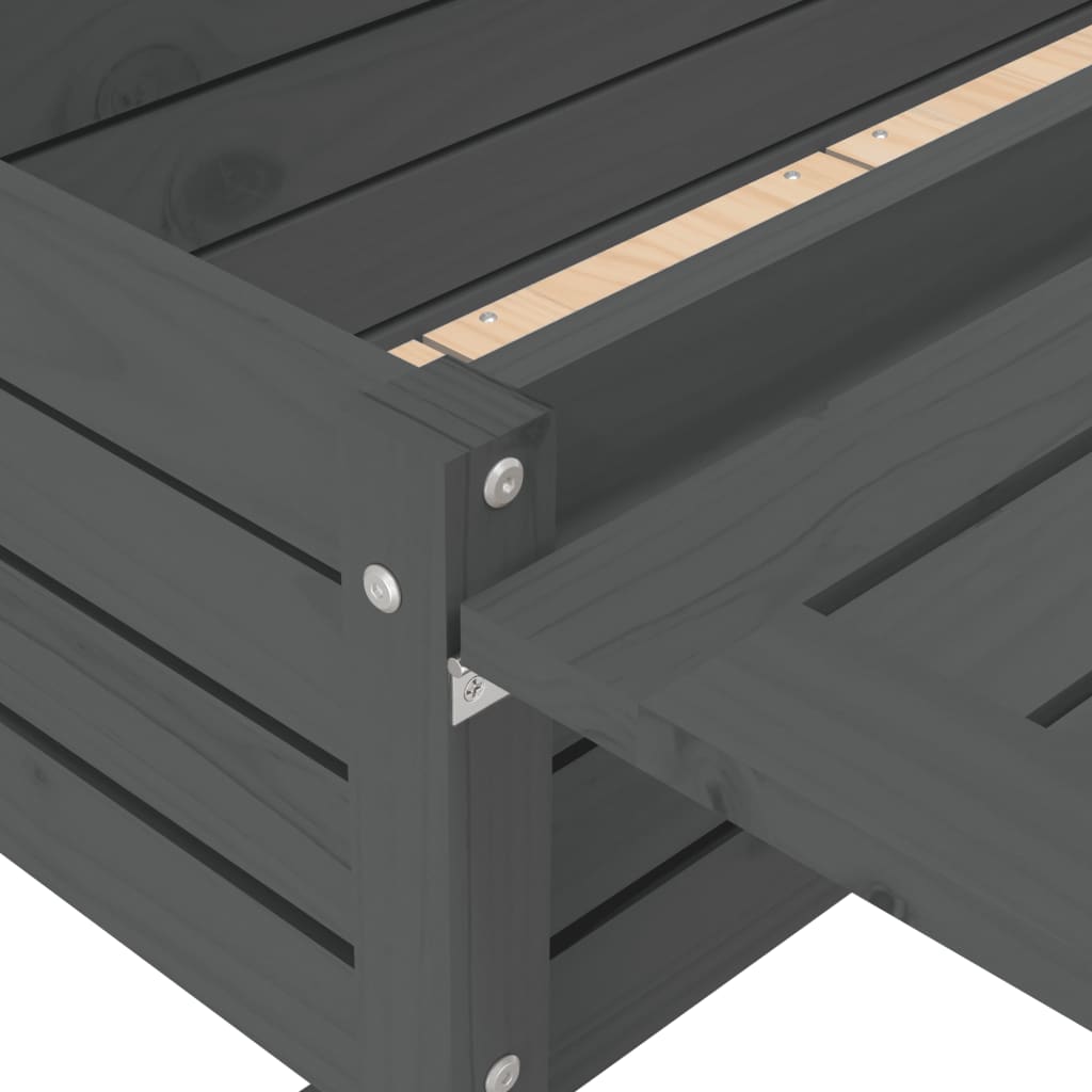 vidaXL Jardinière de jardin avec dessus pliable gris bois pin massif