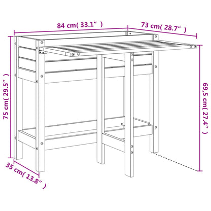 vidaXL Jardinière de jardin avec dessus pliable gris bois pin massif