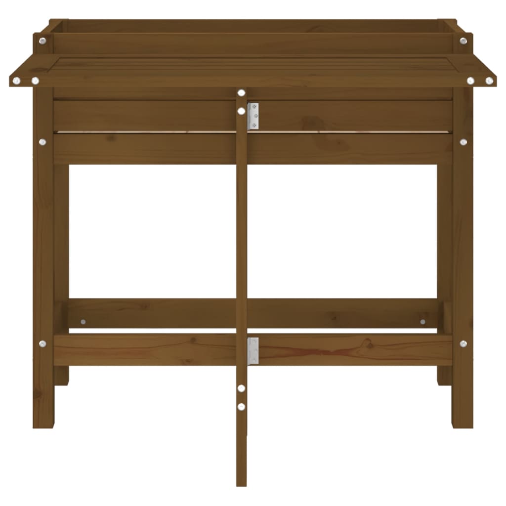 vidaXL Jardinière de jardin avec dessus pliable brun miel pin massif