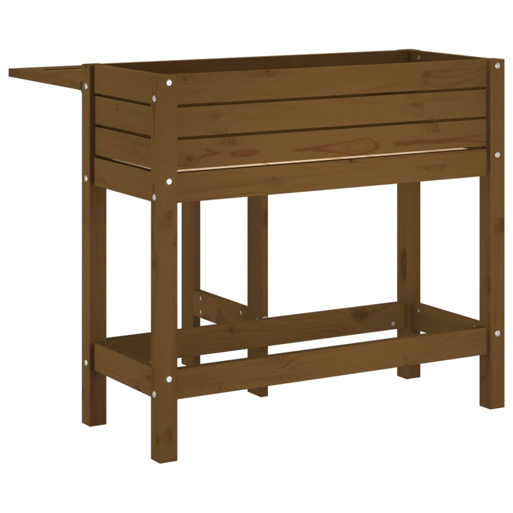 vidaXL Jardinière de jardin avec dessus pliable brun miel pin massif