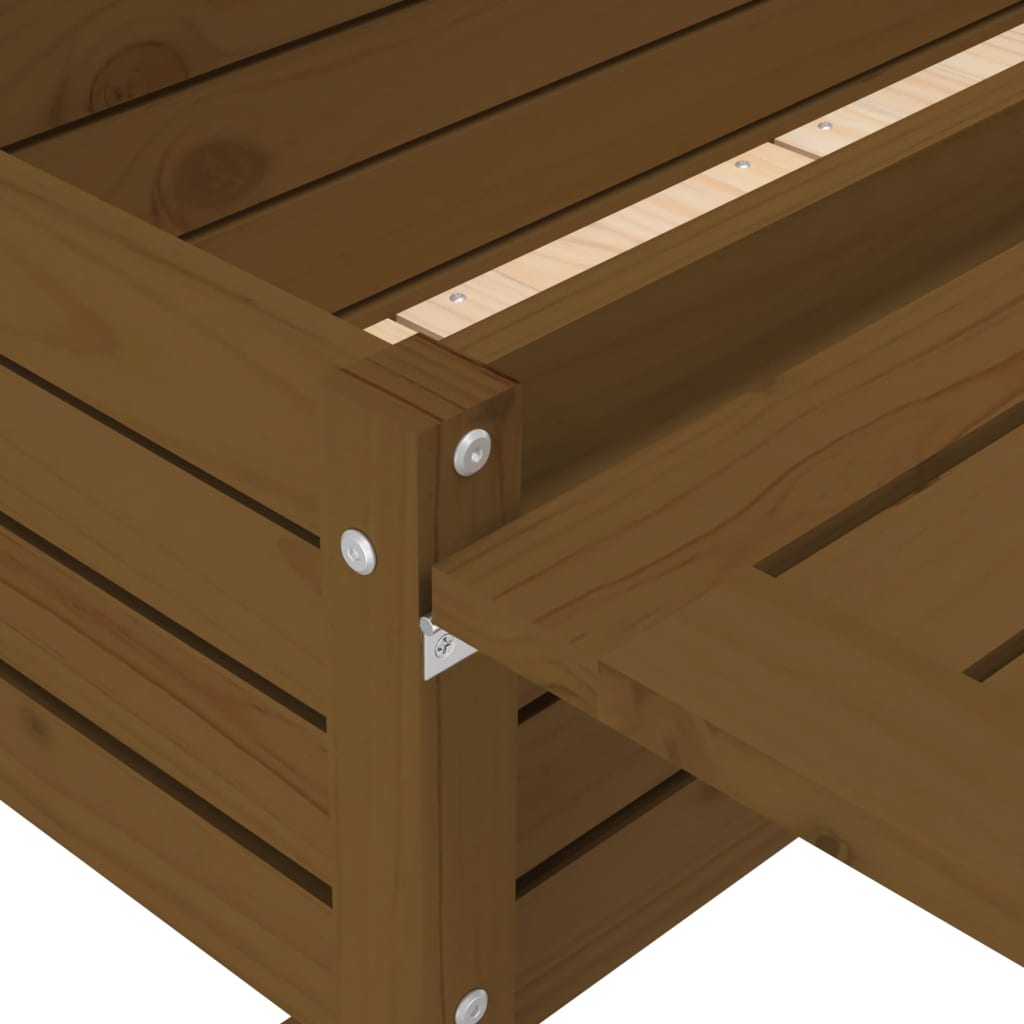 vidaXL Jardinière de jardin avec dessus pliable brun miel pin massif