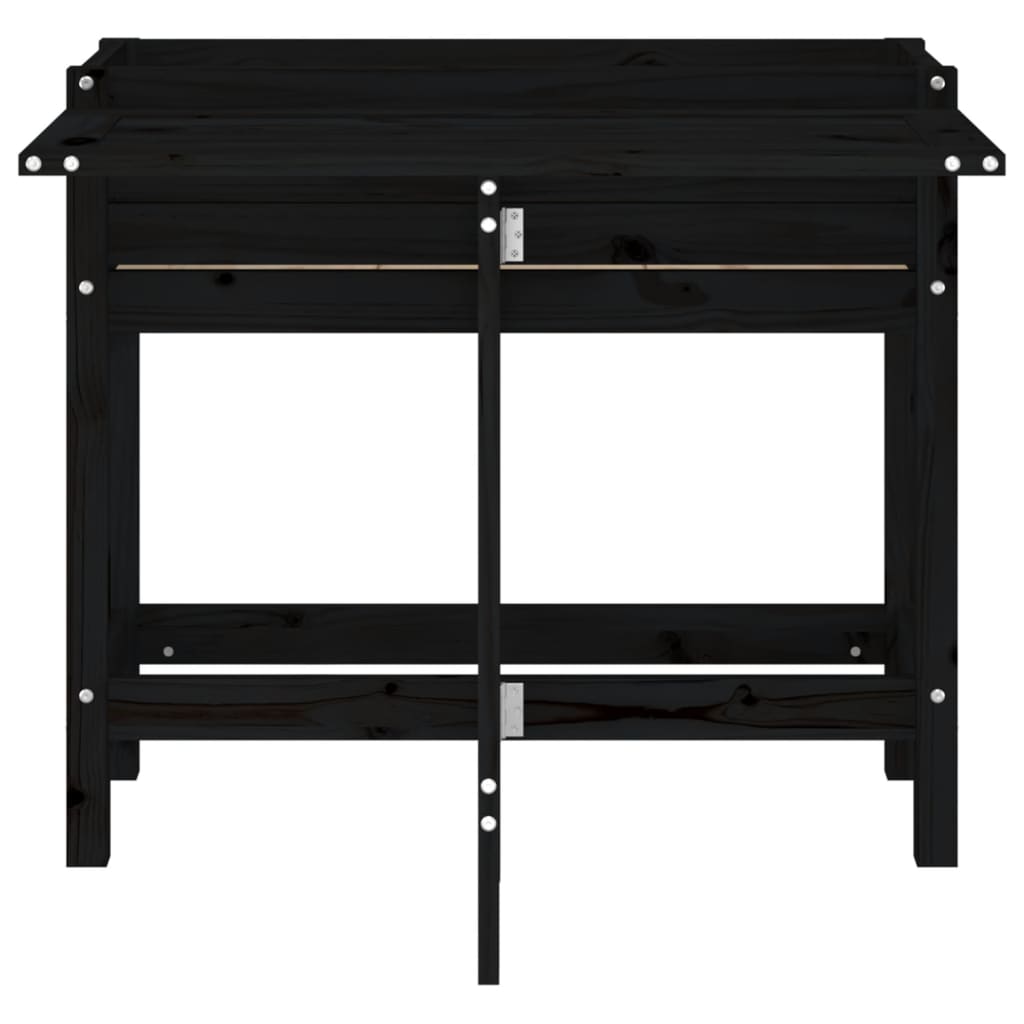 vidaXL Jardinière de jardin avec dessus pliable noir bois pin massif