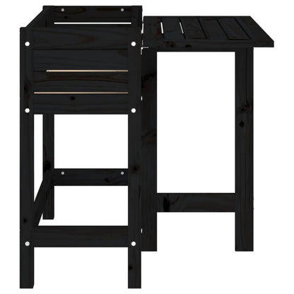 vidaXL Jardinière de jardin avec dessus pliable noir bois pin massif