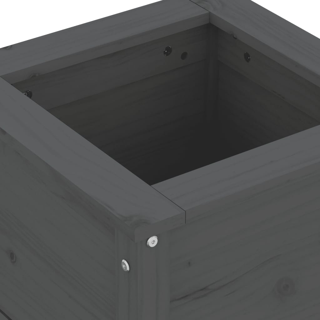 vidaXL Jardinière gris 40x40x39 cm bois massif de pin