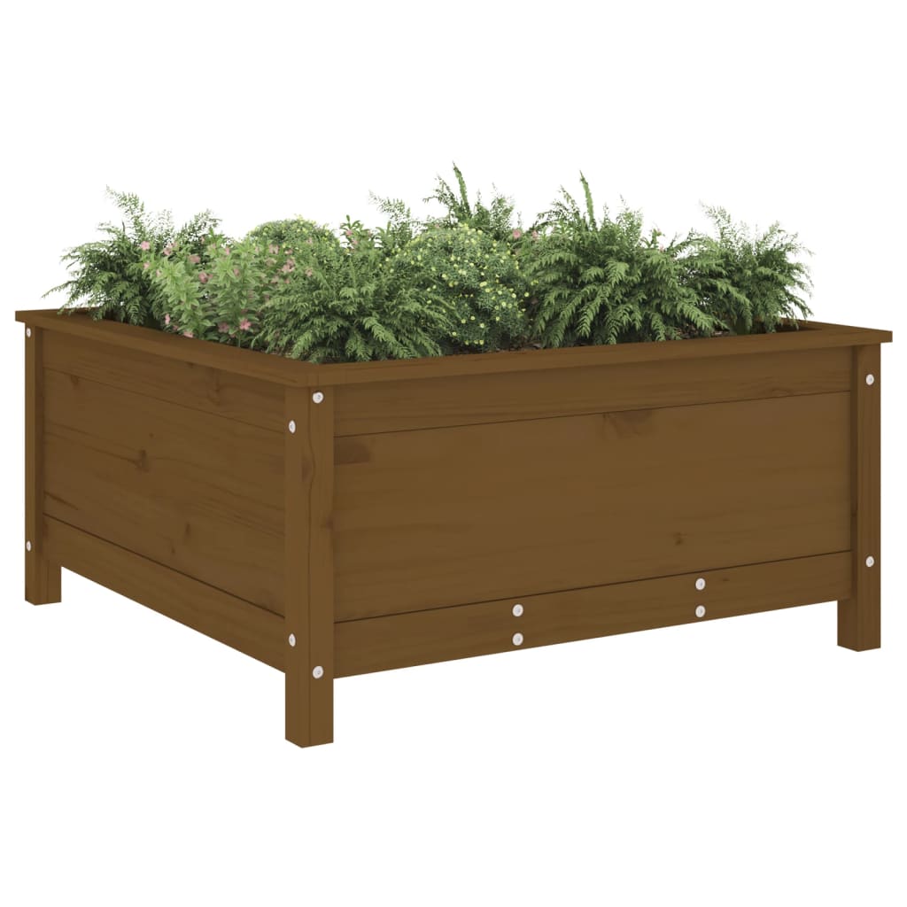 vidaXL Jardinière marron miel 82,5x82,5x39 cm bois massif de pin