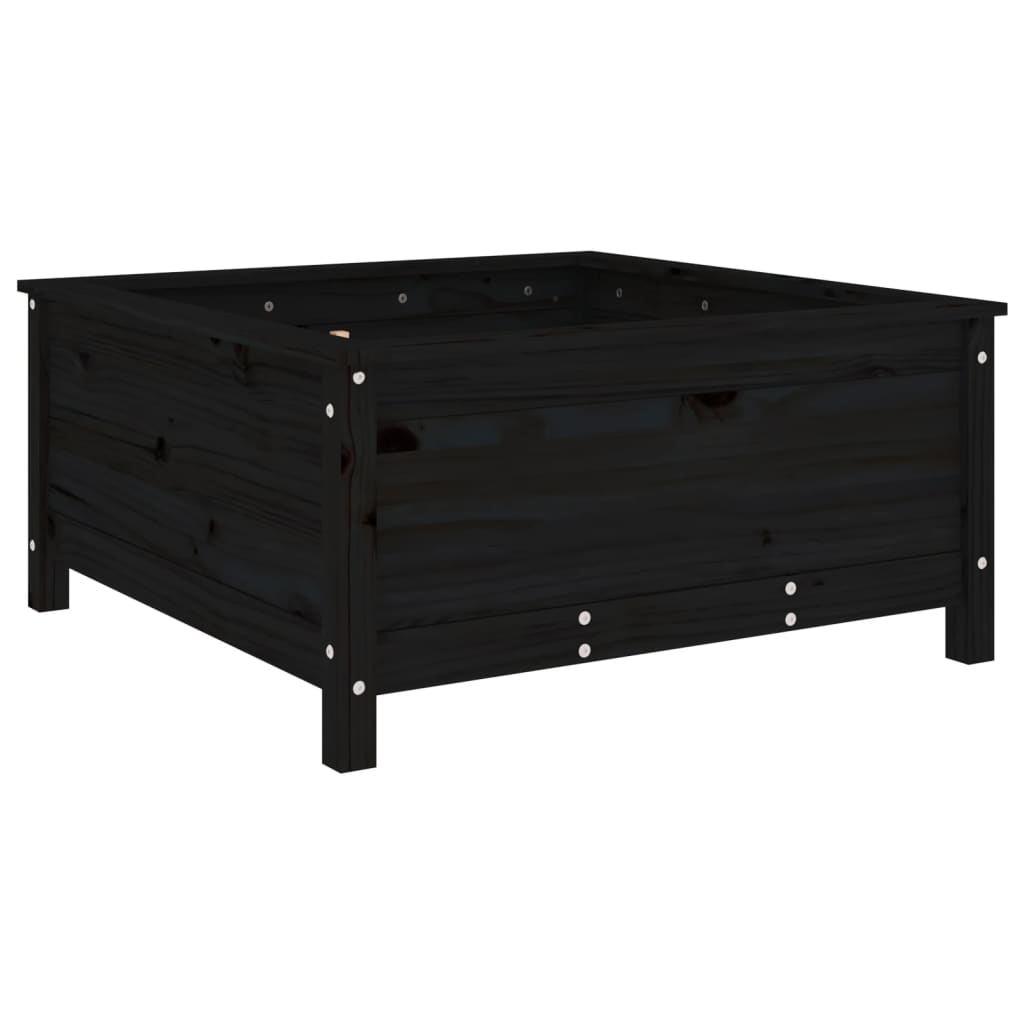 vidaXL Jardinière noir 82,5x82,5x39 cm bois massif de pin