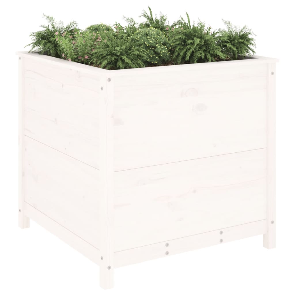 vidaXL Jardinière blanc 82,5x82,5x78 cm bois massif de pin