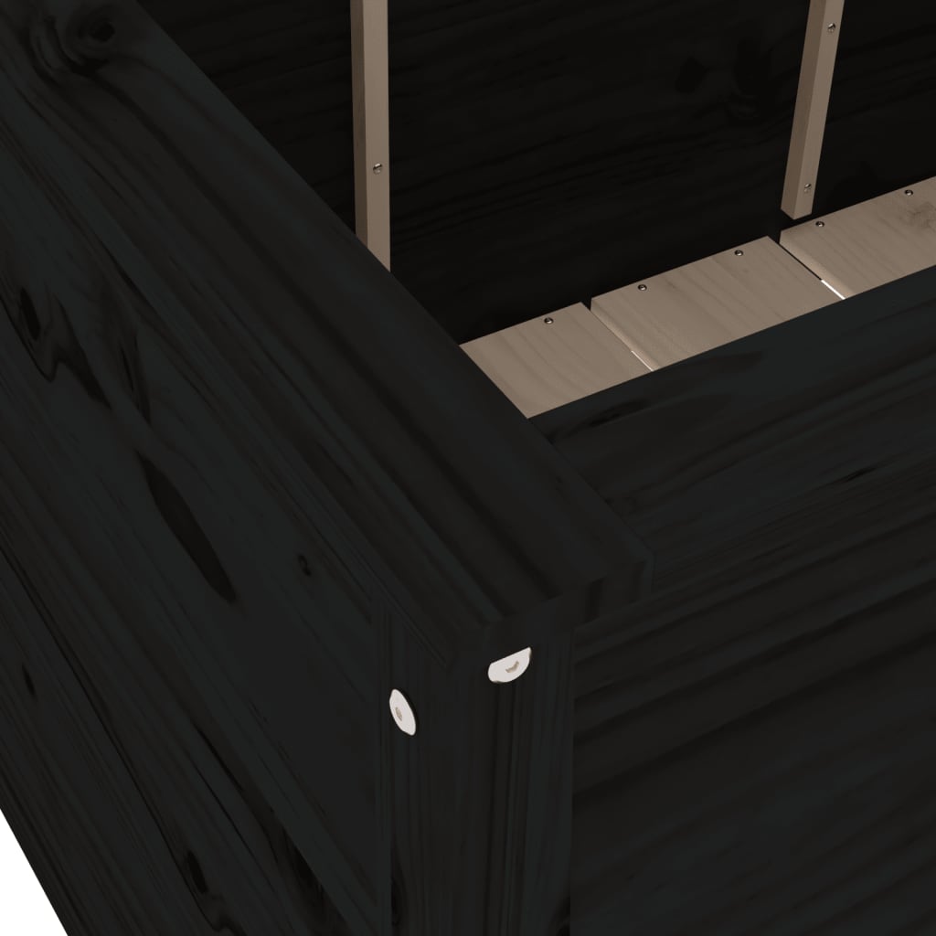 vidaXL Lit surélevé de jardin noir 119,5x82,5x78 cm bois de pin massif