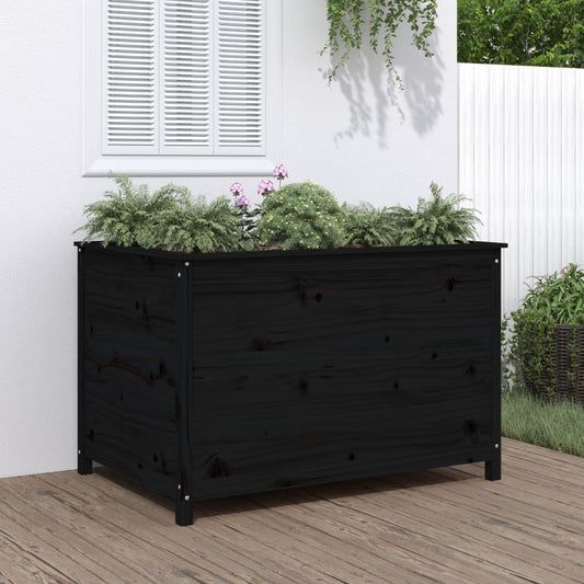 vidaXL Lit surélevé de jardin noir 119,5x82,5x78 cm bois de pin massif
