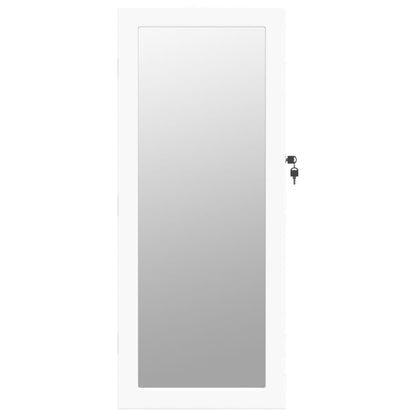 vidaXL Armoire à bijoux avec miroir et éclairage LED mural blanc